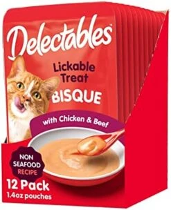 Delectables Bisque Non-Seafood Lickable Wet Cat Treats, Variety Pack, 12 Count (Pack Of 1) -Greenies Pet Store 41yKyP07fiL. AC