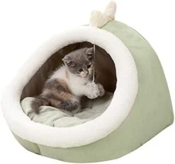 JENPECH Cat Bed Cave For Indoor Cats - Soft Cute Small Cat Bed Warm Pet Basket Kitten Lounger Cushion For Home - Small Pet Bed That Serves As A Cat Cave, Cat Condo -Greenies Pet Store 41zYhQ3ZgS. AC