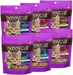 Herbsmith Sassy Cat Treats - Freeze Dried Chicken Treats – All Natural Treats For Cats - Bundle- Duck, Chicken, Rabbit, Turkey, Whitefish, And Salmon -Greenies Pet Store 510lh4YyV4L. AC