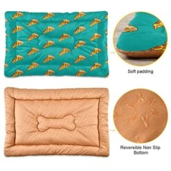 Food Pizza Dog Bed Cat Bed Soft Comfortable Pet Bed Non-Slip Calming Kennel Pad For Small Medium Large Dogs Cats 2116374