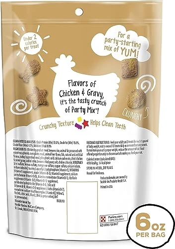 Purina Friskies Party Mix Cat Treats, Gravy-Licious Crunch With Chicken & Gravy Flavors, Crunchy Cat Treats For Adult Cats, 6 Ounce Resealable Pouch (8) 7 Purina Friskies Party Mix Cat Treats, Gravy-Licious Crunch With Chicken & Gravy Flavors, Crunchy Cat Treats For Adult Cats, 6 Ounce Resealable Pouch (8) - Image 5