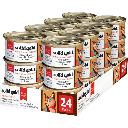 Solid Gold Wet Cat Food For Adult & Senior Cats 24 Pack - Wholesome Selects Chunks In Gravy - Made With Real Chicken & Pumpkin For Healthy Digestion And Sensitive Stomach 3 Solid Gold Wet Cat Food For Adult & Senior Cats 24 Pack - Wholesome Selects Chunks In Gravy - Made With Real Chicken & Pumpkin For Healthy Digestion And Sensitive Stomach