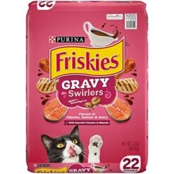 Purina Friskies Dry Cat Food, Gravy Swirlers - 22 Lb. Bag