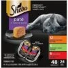 SHEBA PERFECT PORTIONS Paté Adult Wet Cat Food Trays (24 Count, 48 Servings), Savory Chicken, Roasted Turkey, And Tender Beef Entrée, Easy Peel Twin-Pack Trays 1 SHEBA PERFECT PORTIONS Paté Adult Wet Cat Food Trays (24 Count, 48 Servings), Savory Chicken, Roasted Turkey, And Tender Beef Entrée, Easy Peel Twin-Pack Trays -Greenies Pet Store 514F5oU2UVL