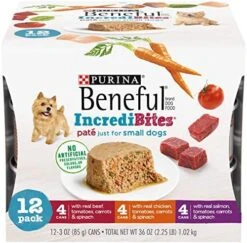 Purina Beneful Small Breed Wet Dog Food Variety Pack, IncrediBites With Real Beef, Chicken Or Salmon - (30) 3 Oz. Cans 29 Purina Beneful Small Breed Wet Dog Food Variety Pack, IncrediBites With Real Beef, Chicken Or Salmon - (30) 3 Oz. Cans -Greenies Pet Store 514omXttxdL. AC