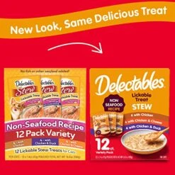 Delectables Non-Seafood Stew Lickable Wet Cat Treats, Variety Pack, 1.4 Ounce (Pack Of 12) 9 Delectables Non-Seafood Stew Lickable Wet Cat Treats, Variety Pack, 1.4 Ounce (Pack Of 12) -Greenies Pet Store 5165DPkAbqL