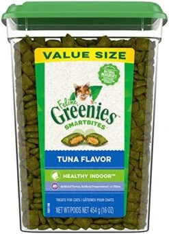 FELINE GREENIES SMARTBITES HEALTHY INDOOR Natural Treats For Cats, Tuna Flavor, 16 Oz. Tub 22 FELINE GREENIES SMARTBITES HEALTHY INDOOR Natural Treats For Cats, Tuna Flavor, 16 Oz. Tub -Greenies Pet Store 516YLgf 0YL. AC