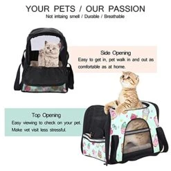 Pet Carrier Cute Pastel Foods Cupcake Patches Heart Pattern Soft-Sided Pet Travel Carriers For Cats,Dogs Puppy Comfort Portable Foldable Pet Bag Airline Approved -Greenies Pet Store 516cVezzeQS