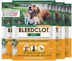 BleedClot Pet FirstAid Blood Clotting Powder | Stop Bleeding On All Animals Guaranteed | Minor Cuts To Arterial Bleeding | From Makers Of BleedStop | Veterinarian + Household Use (1 Pouch, 5 Oz) -Greenies Pet Store 516cx6xnFdL. AC