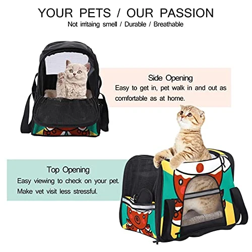 Pet Carrier Japanese Food Takoyaki Octopus Illustration Soft-Sided Pet Travel Carriers For Cats,Dogs Puppy Comfort Portable Foldable Pet Bag Airline Approved 3 Pet Carrier Japanese Food Takoyaki Octopus Illustration Soft-Sided Pet Travel Carriers For Cats,Dogs Puppy Comfort Portable Foldable Pet Bag Airline Approved