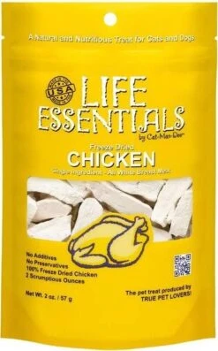 LIFE ESSENTIALS BY CAT-MAN-DOO All Natural Freeze Dried Chicken For Dogs & Cats - No Fillers, Preservatives, Or Additives - Grain Free Tasty Treat - 5 Oz Bag - Made In USA -Greenies Pet Store 517mpLi6LgL. AC
