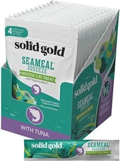 Solid Gold Lickable Cat Treats - Chicken SeaMeal Squeeze Squeezable Cat Treats For Indoor Cats 30 Pack - Made With Fiber-Rich Seaweed For Digestive Health For Immune Support - 3 Oz / 30 Count -Greenies Pet Store 518KOoTyEvL. AC
