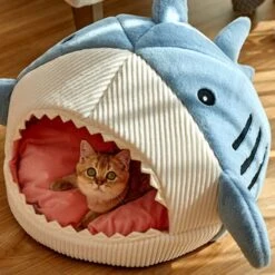 Enclosed Warm Cat Bed For Portable Pet Beds Sweet Kittens Basket Cushion Cat Pillow Mat Tent Puppy Nest Cave (Medium,Blue) 11 Enclosed Warm Cat Bed For Portable Pet Beds Sweet Kittens Basket Cushion Cat Pillow Mat Tent Puppy Nest Cave (Medium,Blue) -Greenies Pet Store 519Nkgo82kL 2
