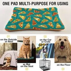 Food Pizza Dog Bed Cat Bed Soft Comfortable Pet Bed Non-Slip Calming Kennel Pad For Small Medium Large Dogs Cats 2116472 -Greenies Pet Store 51AfTJ68dNL