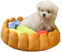 S-Lifeeling Pet Tart Bed Cushion Detachable Soft Fuzzy Cat Bed Winter Plush Lovely Tart Warm Nest Kennel Comfortable Extended Dog Mat Pad -Greenies Pet Store 51B9u9Ir1rL. AC