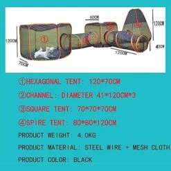 NOLLAM 6-in-1 Outdoor Large Cat Tent, Pop Up Cat Playpen With Cat Tunnel, Cat Houses & Condos, Portable Cat Playpen Outdoor Enclosures For Cat, Kitty, Dog, Puppy, Rabbit -Greenies Pet Store 51BTbs8cRAL