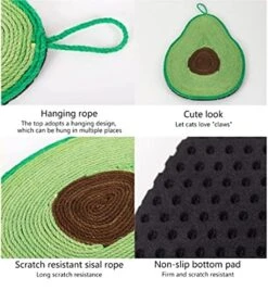 Cat Scratch Pad Cat Scratchers Handmade Scratch Board With Hanging Rope Home Decor Cat Scratcher Mat Cute Food Shaped Cats Scratching Playing (Color : Eggplant) -Greenies Pet Store 51Bl1ypY02L 1