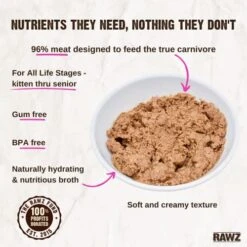 Rawz Natural Premium Pate Canned Cat Wet Food - Made With Real Meat Ingredients No BPA Or Gums - 5.5oz Cans 24 Count (Salmon) -Greenies Pet Store 51CZdH6jJML