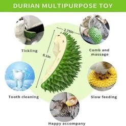 Durian Multifunctional Toys,Durian Cat Scratcher,Massaging And Removing Floating Hair Cat Dog Mint Toys (Yellow) 14 Durian Multifunctional Toys,Durian Cat Scratcher,Massaging And Removing Floating Hair Cat Dog Mint Toys (Yellow) -Greenies Pet Store 51CjNuxOM2L