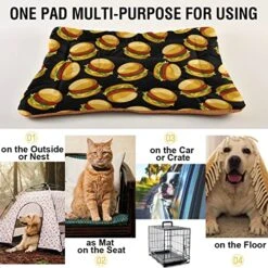 Food Hamburger Dog Bed Cat Bed Soft Comfortable Pet Bed Non-Slip Calming Kennel Pad For Small Medium Large Dogs Cats 2116470 -Greenies Pet Store 51DD3o9kWlL