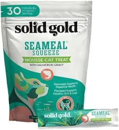 Solid Gold Lickable Cat Treats - Chicken SeaMeal Squeeze Squeezable Cat Treats For Indoor Cats 30 Pack - Made With Fiber-Rich Seaweed For Digestive Health For Immune Support - 3 Oz / 30 Count -Greenies Pet Store 51DRBGE4H L. AC
