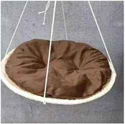 YangYan Cat Double Layer Hammock Sisal Round Bed Natural Straw And Cotton Cloth Safety Cat Hanging Beds Pet Comfortable Mats Cushions (Color : Blue Single Layer) -Greenies Pet Store 51DXfDqrEZL. AC