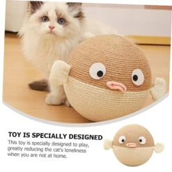 PATKAW Toys Sisal Rope Household Cat Scratcher Wear-Resistant Scratching Ball Cat Scratcher Ball Wear-Resistant Scratching Board Cat Treat Toy Dog Treat Dispenser Pet Cat Supplies -Greenies Pet Store 51DbjHvlQBL