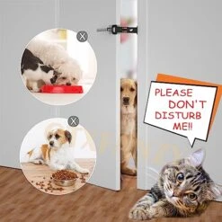 Adjustable Cat Door Holder Latch - 2PCS Black Pet Door Latch Made Of Durable Metal - Cat Door Alternative To Keep Dogs And Kids Out Of Rooms, Litter Boxes And Food, No Measuring, Easy To Install -Greenies Pet Store 51DjjB4VjUL