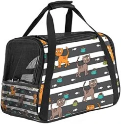 Pet Carrier Cute Cat Fish Food Pattern Soft-Sided Pet Travel Carriers For Cats,Dogs Puppy Comfort Portable Foldable Pet Bag Airline Approved 28 Pet Carrier Cute Cat Fish Food Pattern Soft-Sided Pet Travel Carriers For Cats,Dogs Puppy Comfort Portable Foldable Pet Bag Airline Approved -Greenies Pet Store 51EfLLrgE5S. AC