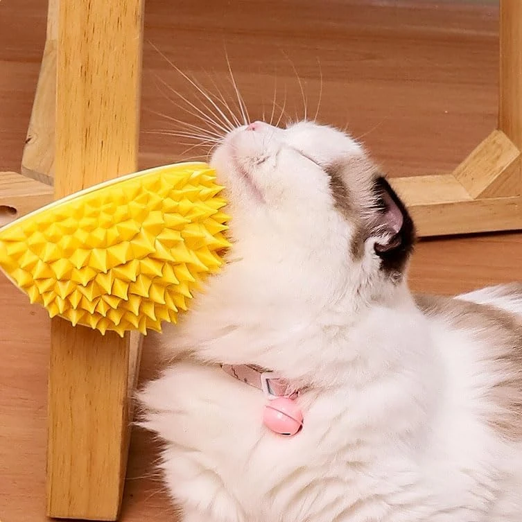 Durian Multifunctional Toys,Durian Cat Scratcher,Massaging And Removing Floating Hair Cat Dog Mint Toys (Yellow) 4 Durian Multifunctional Toys,Durian Cat Scratcher,Massaging And Removing Floating Hair Cat Dog Mint Toys (Yellow) - Image 2