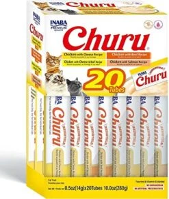 INABA Churu Cat Treats, Grain-Free, Lickable, Squeezable Creamy Purée Cat Treat/Topper With Vitamin E & Taurine, 0.5 Ounces Each Tube, 20 Tubes, Seafood Variety Box 11 INABA Churu Cat Treats, Grain-Free, Lickable, Squeezable Creamy Purée Cat Treat/Topper With Vitamin E & Taurine, 0.5 Ounces Each Tube, 20 Tubes, Seafood Variety Box -Greenies Pet Store 51Fo4P2XpqL. AC