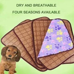 Hnjtkj Pet Dual-Use Mat Cushion Summer Cooling Comfortable And Cool Bamboo Fiber Mat Pet Supplies 40 * 30CM,Purple,40CM*30CM -Greenies Pet Store 51G0uqOfvRL