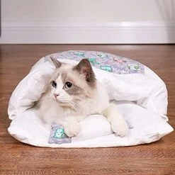 JENPECH 2021 New Lovely Cat Bed - Owl Star Print Cat Warm Sleeping Bed Bag - Washable Closed Kitten Net With Pillow -Greenies Pet Store 51G7gqhkvjS