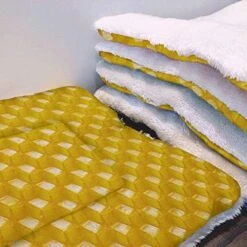 GENERIC Yellow Ultra Soft Thick Flannel Dog Cat Bed Mats Breakfast Food Cartoon Like Image Soft Warm Puppy Blanket Cover Dog Cat Fluffy Fur Blanket Sleep Fast Food Dessert 22" X 28" -Greenies Pet Store 51GFASVa qL. AC