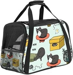 Pet Carrier Cute Cat Fish Food Pattern Soft-Sided Pet Travel Carriers For Cats,Dogs Puppy Comfort Portable Foldable Pet Bag Airline Approved 27 Pet Carrier Cute Cat Fish Food Pattern Soft-Sided Pet Travel Carriers For Cats,Dogs Puppy Comfort Portable Foldable Pet Bag Airline Approved -Greenies Pet Store 51HaLnzGLtS. AC
