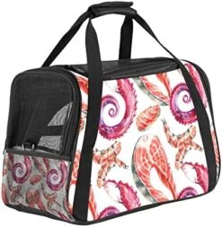 Pet Carrier Color Seafood Pattern Soft-Sided Pet Travel Carriers For Corgi,Cats,Dogs Puppy Comfort Portable Foldable Pet Bag Airline Approved 27 Pet Carrier Color Seafood Pattern Soft-Sided Pet Travel Carriers For Corgi,Cats,Dogs Puppy Comfort Portable Foldable Pet Bag Airline Approved -Greenies Pet Store 51IDLnyixQL. AC