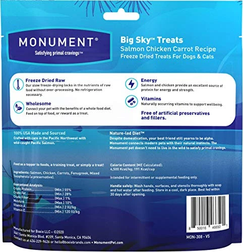 Monument Big Sky Treats For Dogs And Cats - NutrientLock Freeze Dried Dog Treats And Cat Treats Protein, All Natural, Limited Ingredients, Made In The USA 4 Monument Big Sky Treats For Dogs And Cats - NutrientLock Freeze Dried Dog Treats And Cat Treats Protein, All Natural, Limited Ingredients, Made In The USA - Image 2