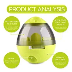 Eileen&Elisa Dog & Cat Toy Pet Food Container Dog Slow Feeder Bowl Cat Puzzle Dispenser, Small Interactive Collapsible Stimulating Play Toy, Adjustable Treats Eat Canister, Funny Maze Gym Ball -Greenies Pet Store 51JIuTG1teL