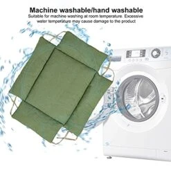 JENPECH 2 In 1 Double-Sided Cat And Dog Cushion Bed For Indoor Cat Dog - Winter Foldable Pet House Soft Warm Sleep Mat Cat Supplies Green 18.11" X 14.96" X 4.72" -Greenies Pet Store 51JPZbD9W1L