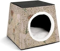 Printed Cat Cube Kitty House Indoor Cats Bed Cat Sofa Small Dogs Shelter Warm And Cozy Fried Chicken Foods -Greenies Pet Store 51JkRRP1oAL. AC