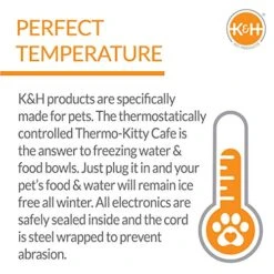 K&H Pet Products Thermo-Kitty Café Outdoor Heated Cat Bowl - No More Frozen Food Or Water -Greenies Pet Store 51JsgoxbJ4L