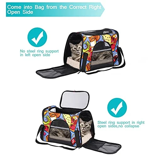 Pet Carrier Tasty Food Soft-Sided Pet Travel Carriers For Cats,Dogs Puppy Comfort Portable Foldable Pet Bag Airline Approved 6 Pet Carrier Tasty Food Soft-Sided Pet Travel Carriers For Cats,Dogs Puppy Comfort Portable Foldable Pet Bag Airline Approved - Image 4
