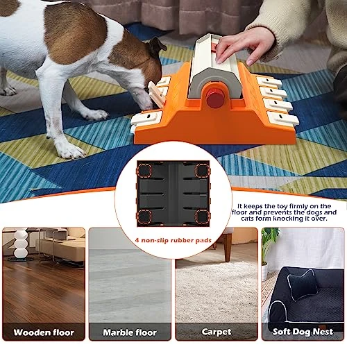 GOOLA Dog Puzzle Toys, Dog Slow Feeders, Interactive Dog Toys For IQ Training & Mental Enrichment, Fun Dog Treat Puzzle Toy For Large/Medium/Small Dogs (Orange) 6 GOOLA Dog Puzzle Toys, Dog Slow Feeders, Interactive Dog Toys For IQ Training & Mental Enrichment, Fun Dog Treat Puzzle Toy For Large/Medium/Small Dogs (Orange) - Image 4