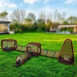 NOLLAM Portable Outdoor Cat Enclosures, 6-in-1 Outdoor Large Cat Tent With Cat Tunnel, Compound Pet Play House For Cats Kittens, Small Dogs And Small Animals -Greenies Pet Store 51KFFzMcJWL