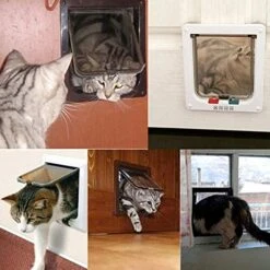 GENERIC Door M Size Cat Flap Door With 4 Way Lock Security Flap Door For Dog Cat Kitten Small Gate Door Kit Cat Door 2Pcs White -Greenies Pet Store 51KXpr5MBEL