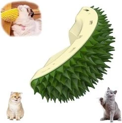 ZOVALI Durian Multifunctional Toys,Durian Cat Scratcher, Cat Scratcher Durian Comb, Massaging And Removing Floating Hair Cat Dog Mint Toys (Green+Yellow) -Greenies Pet Store 51L3p4IkWkL. AC