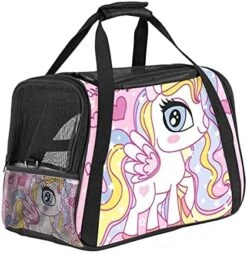 Pet Carrier Cute Pastel Foods Cupcake Patches Heart Pattern Soft-Sided Pet Travel Carriers For Cats,Dogs Puppy Comfort Portable Foldable Pet Bag Airline Approved -Greenies Pet Store 51L9PrE9xS. AC