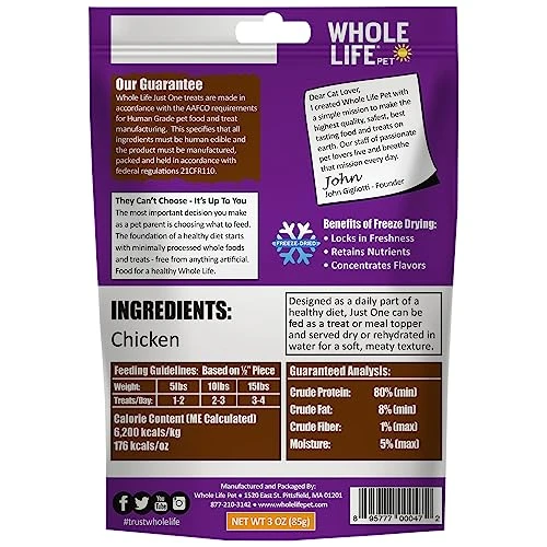 Whole Life Pet Freeze Dried Chicken Cat Treats - Human Grade - One Ingredient - Sourced And Made In The USA 7 Whole Life Pet Freeze Dried Chicken Cat Treats - Human Grade - One Ingredient - Sourced And Made In The USA - Image 5