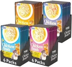 INABA Chicken Broth - Shredded Chicken And Seafood Flakes In Tasty Chicken Gravy - Side Dish Wet Treat For Cats - 4 Flavor Variety Pack (24 Pouches) 17 INABA Chicken Broth - Shredded Chicken And Seafood Flakes In Tasty Chicken Gravy - Side Dish Wet Treat For Cats - 4 Flavor Variety Pack (24 Pouches) -Greenies Pet Store 51LAM4c RzL. AC