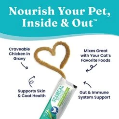 Solid Gold Lickable Cat Treats - Chicken SeaMeal Squeeze Squeezable Cat Treats For Indoor Cats 30 Pack - Made With Fiber-Rich Seaweed For Digestive Health For Immune Support - 3 Oz / 30 Count -Greenies Pet Store 51LFydEuWoL